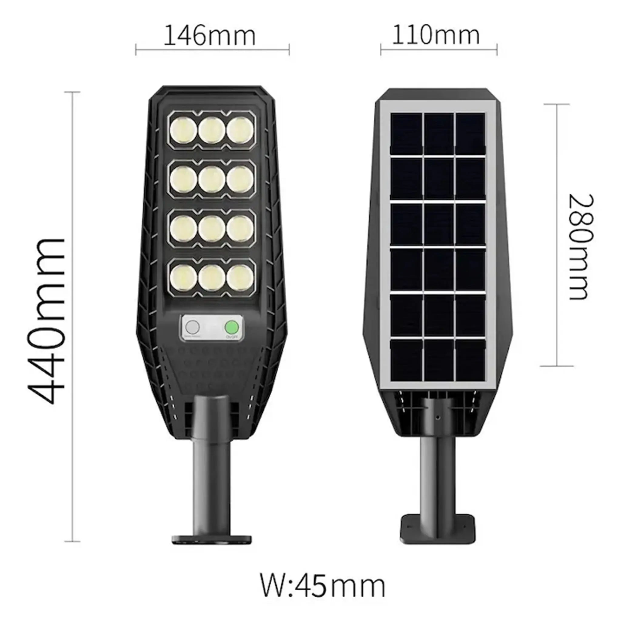 Lampa Solara Jortan 400COB 12 Celule 264LED Circular IP67 Senzor de Miscare Glorio