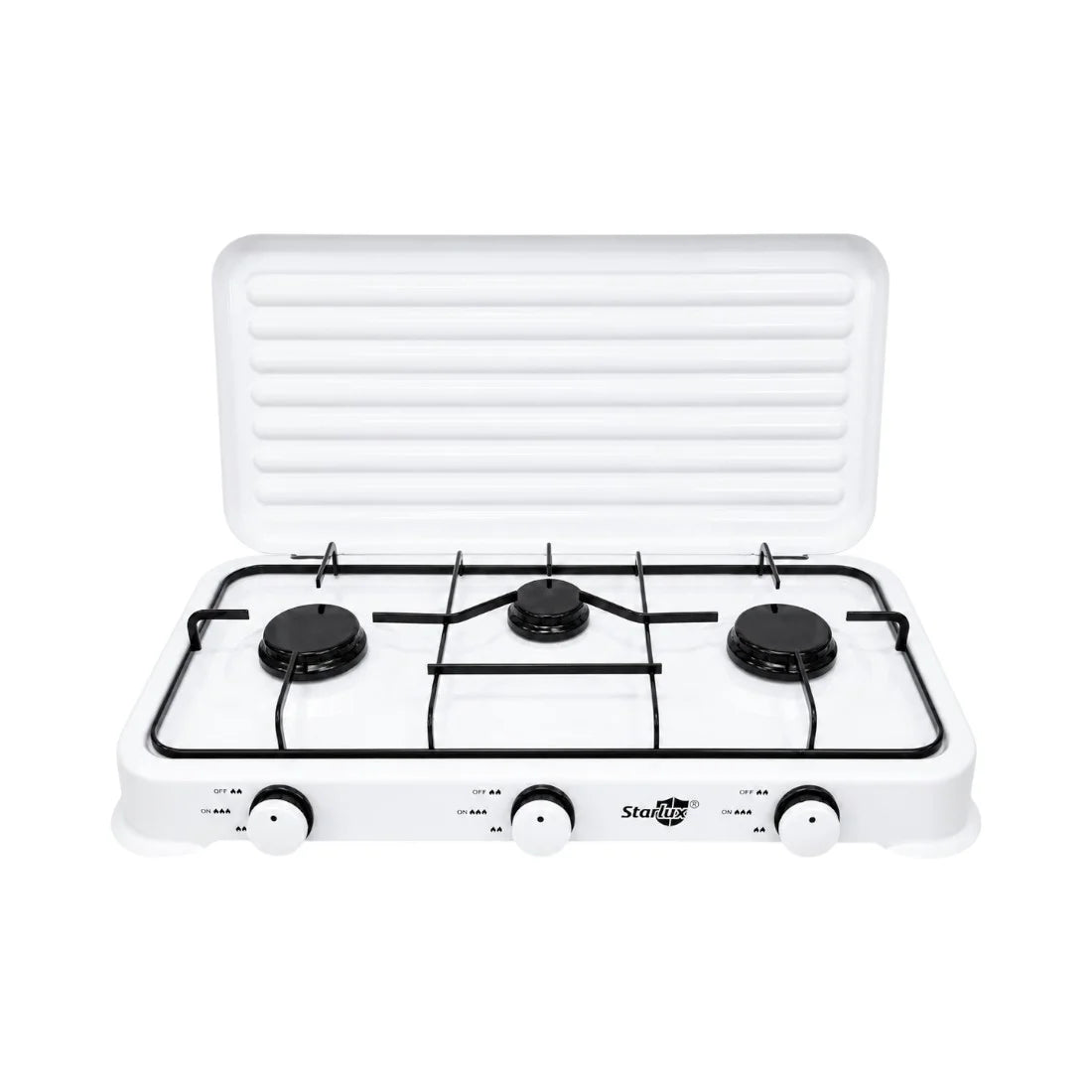 75.00 lei » Aragaz plita cu 3 ochiuri Starlux, 34x60 cm, alimentare la butelie, alb - COBI SMART®