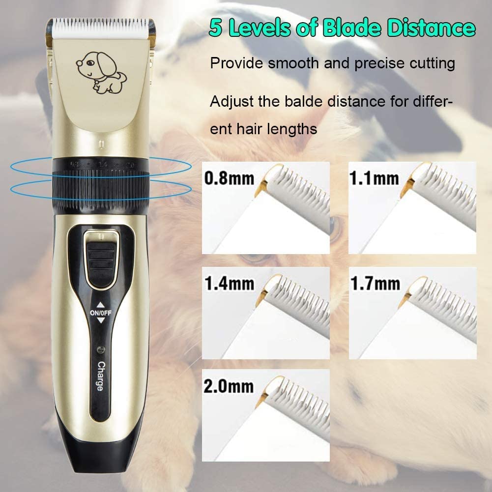 Pet Grooming Set, Professional Clipper, With 4 Adjustment Attachments And Nail Clippers