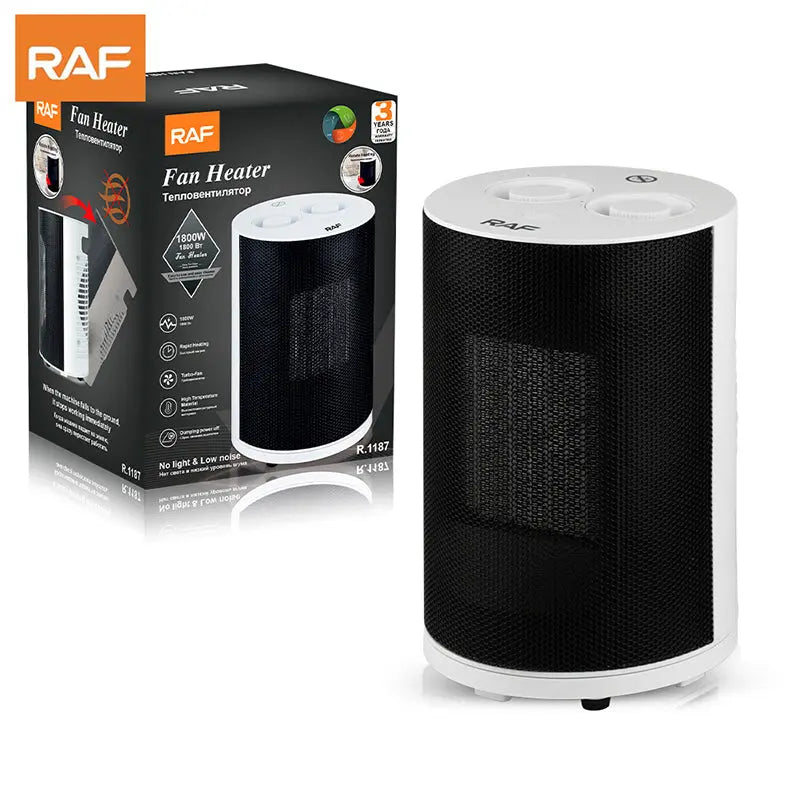 Aerotermă RAF R.1187 1800W, Încălzitor electric confortabil, mini ventilator, culoare albă, încălzitor premium pentru cameră Glorio