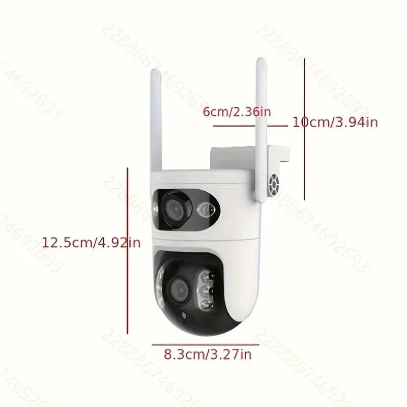 Cameră Wifi Exterior Duală Tuya 6Mp Rezoluție 4K, Audio Bidirectional, Infraroșu Color Glorio