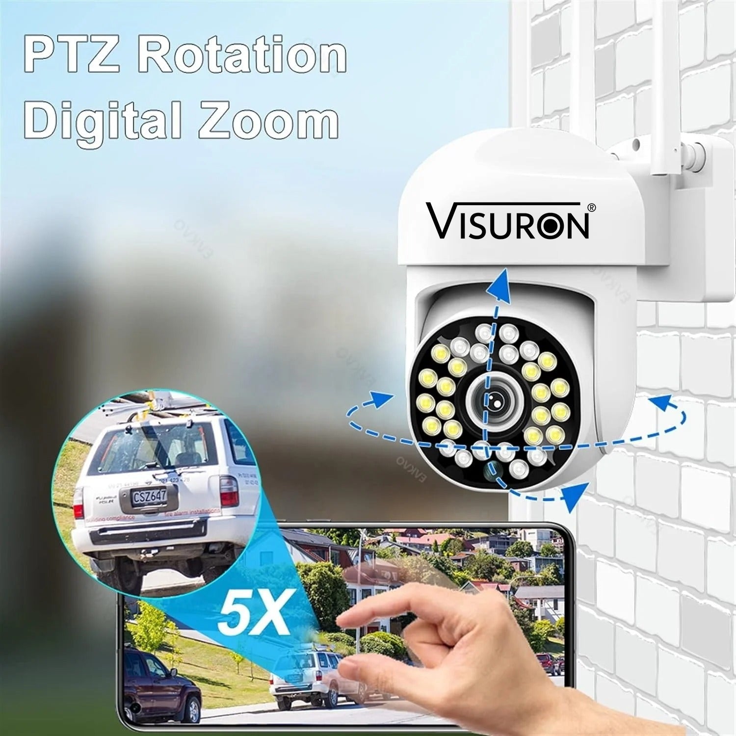 Cameră de Supraveghere Visuron® 3Mp de Exterior Wifi + Card 32GB Cadou Glorio