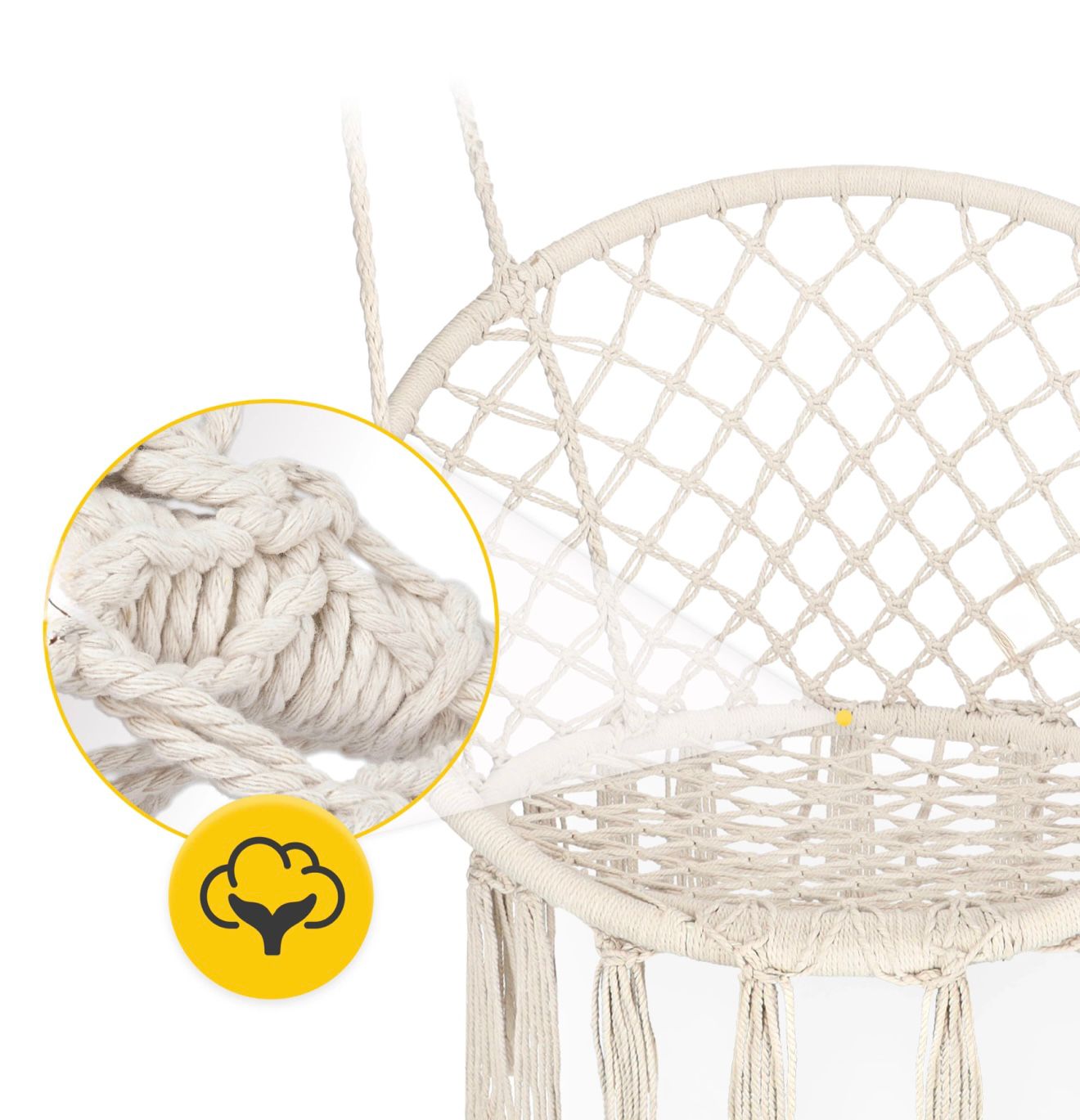 Leagan BOHO GARDEN 3+, Pentru Terasa și Gradina, Suport 125kg, Design Premium, Disponibil in Culori: Bej, Gri, Negru, Maro Neamtul.ro
