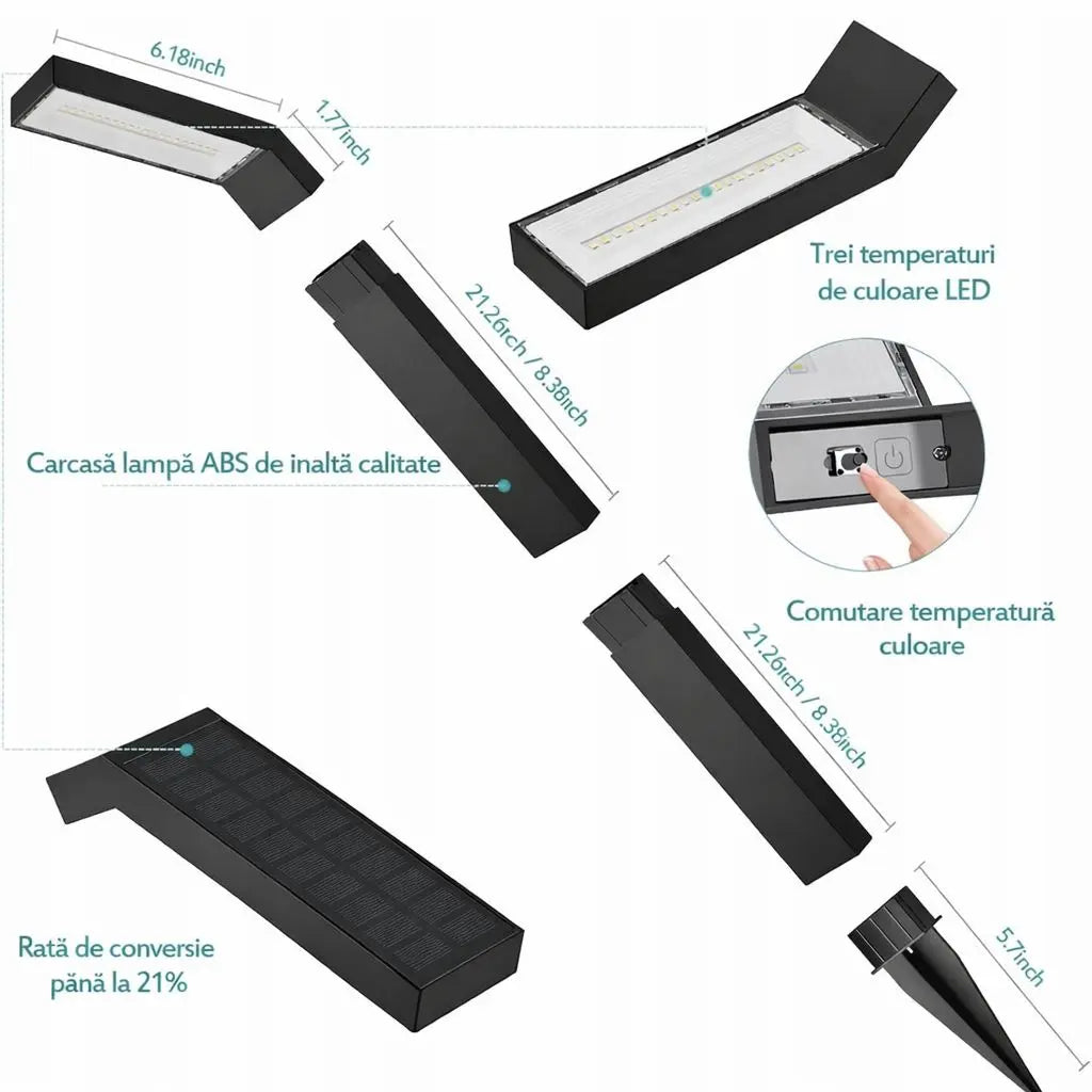 Lampa Solara LED Pentru Gradina – 200 Lumeni Neamtul.ro