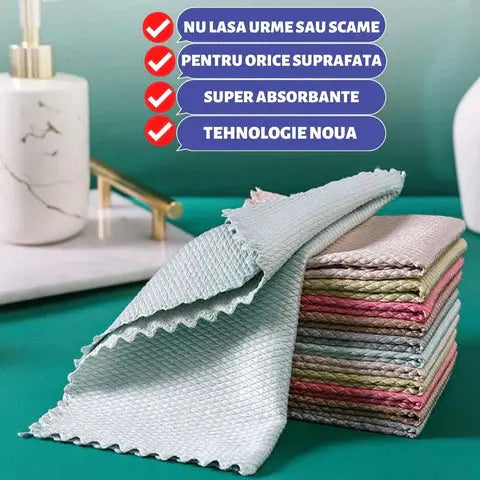 Set 10 Lavete Magice din Microfibră – Curățare Fără Urme, Fără Detergent Glorio.ro