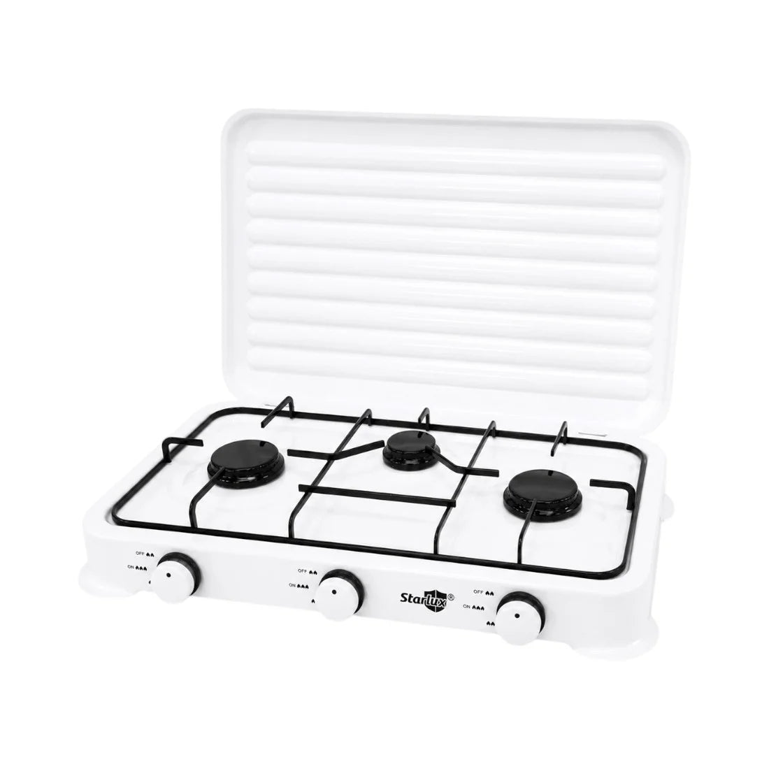75.00 lei » Aragaz plita cu 3 ochiuri Starlux, 34x60 cm, alimentare la butelie, alb - COBI SMART®