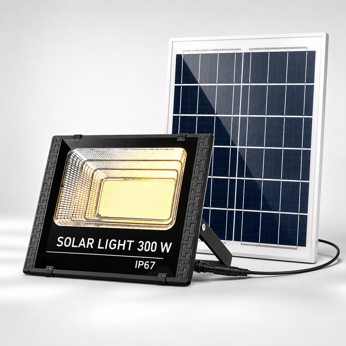 Proiector Solar LED 400W cu Panou Solar Separat – IP67, rezistent la ploaie Glorio