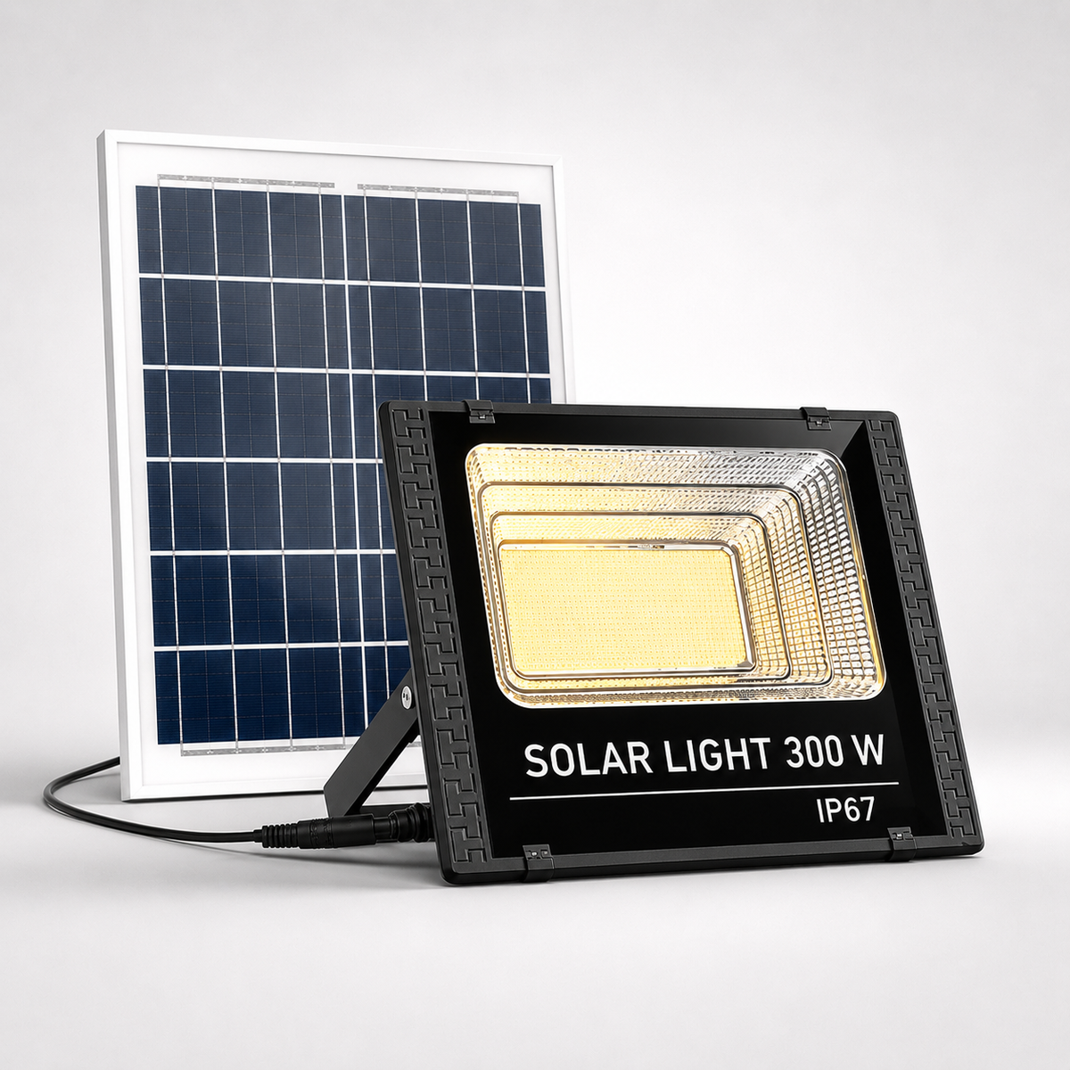 Proiector Solar LED 400W cu Panou Solar Separat – IP67, rezistent la ploaie Glorio