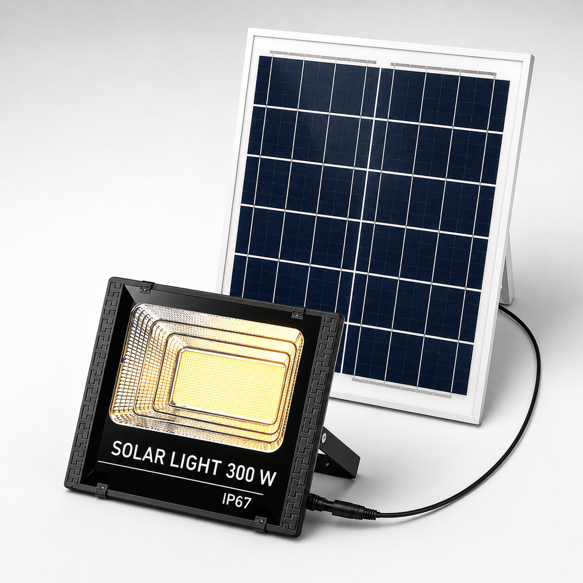 Proiector Solar LED 400W cu Panou Solar Separat – IP67, rezistent la ploaie Glorio