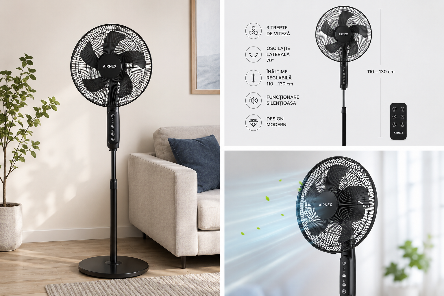 Ventilator cu Picior – Răcoare rapidă în orice cameră Glorio