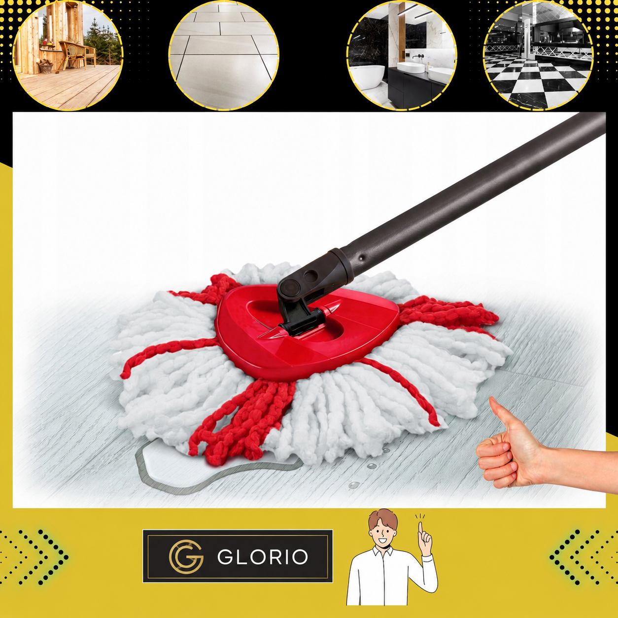 Set 6 Rezerve Easy Wring Turbo Compatibile cu Vileda – pentru Mop Rotativ 2in1 Glorio