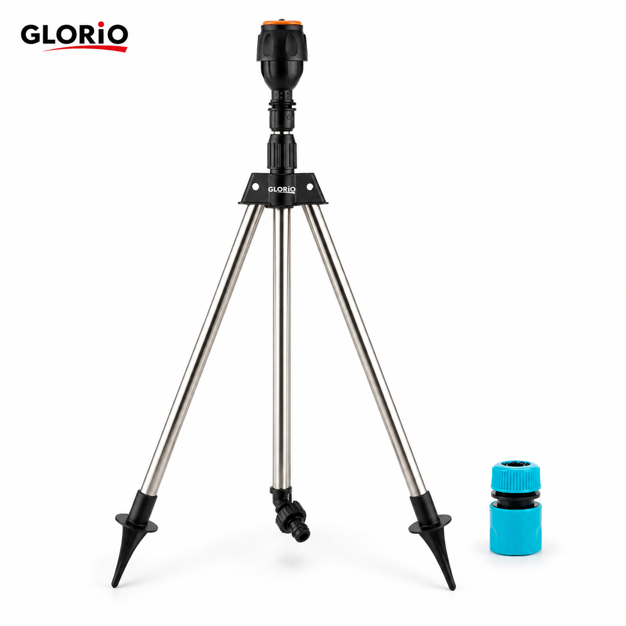 Aspersor Tripod GLORIO pentru Grădină – Udare Uniformă 360° + Adaptor Cadou Glorio