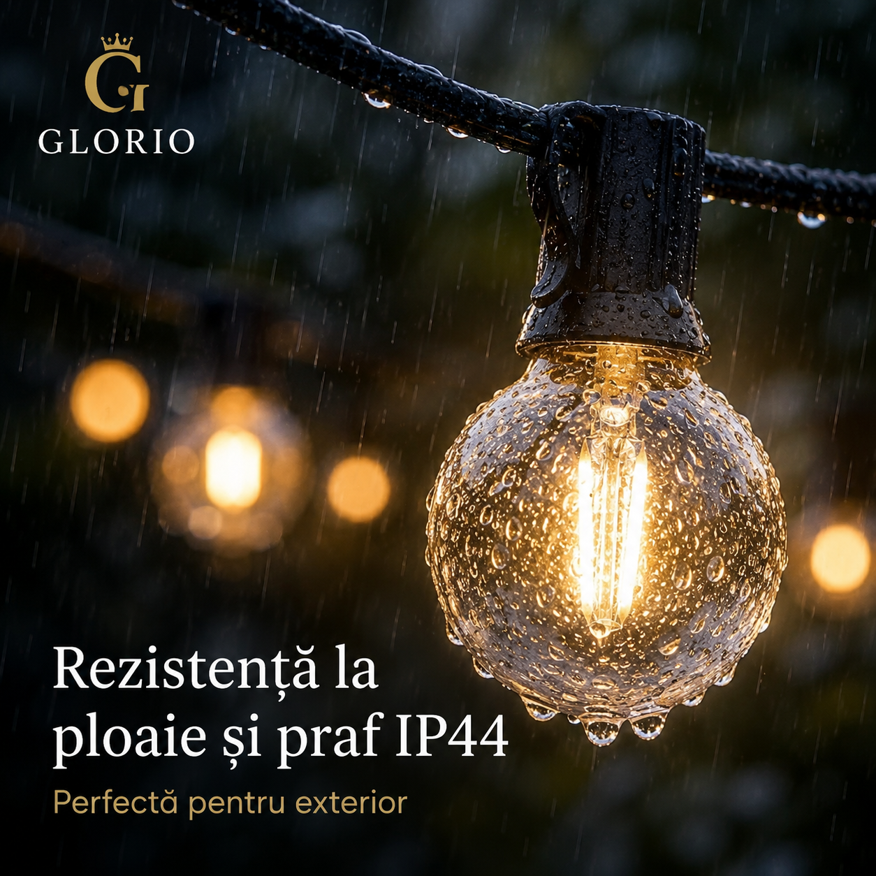 Instalație Luminoasă Decorativă Interconectabila GLORIO – Becuri LED pentru Terasă, Balcon și Grădină Glorio