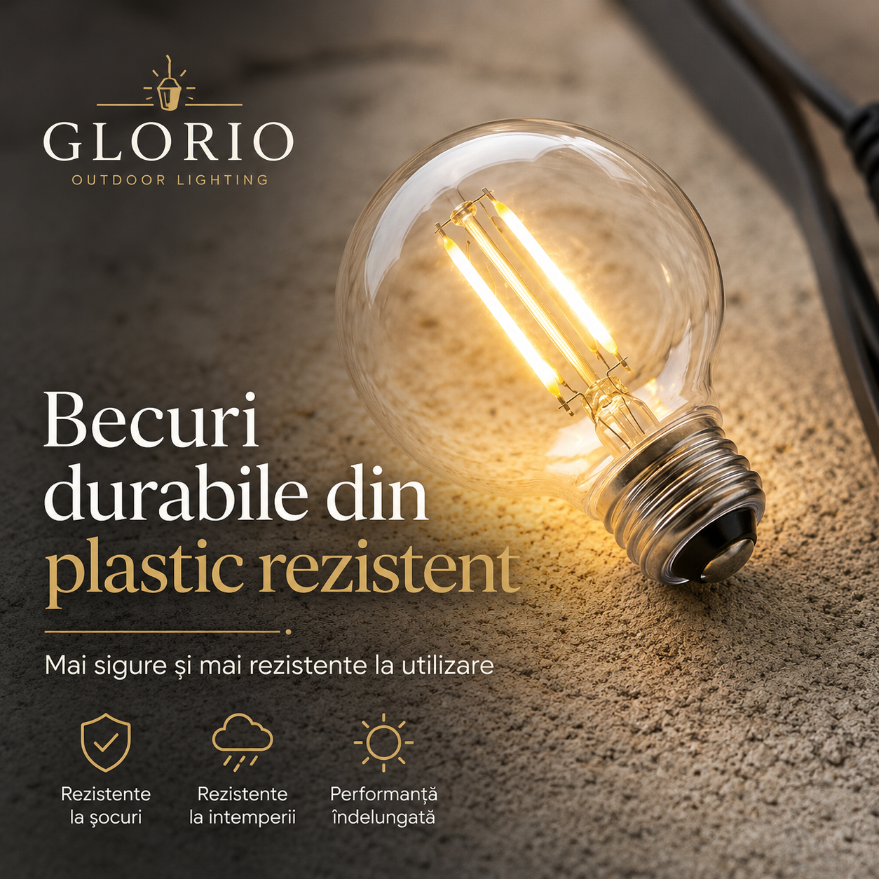 Instalație Luminoasă Decorativă Interconectabila GLORIO – Becuri LED pentru Terasă, Balcon și Grădină Glorio