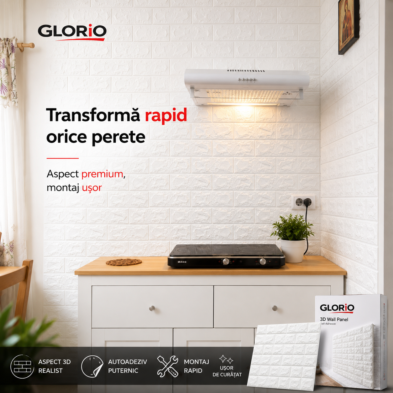 Set de Panouri decorative 3D autoadezive GLORIO Glorio