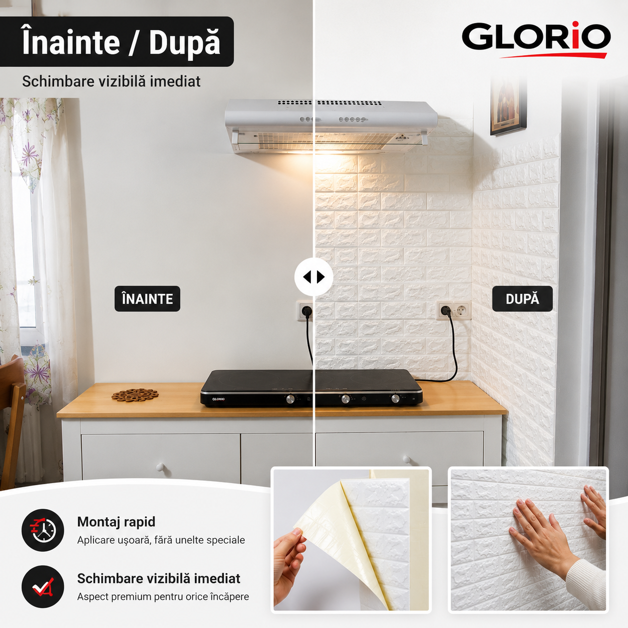 Set de Panouri decorative 3D autoadezive GLORIO Glorio