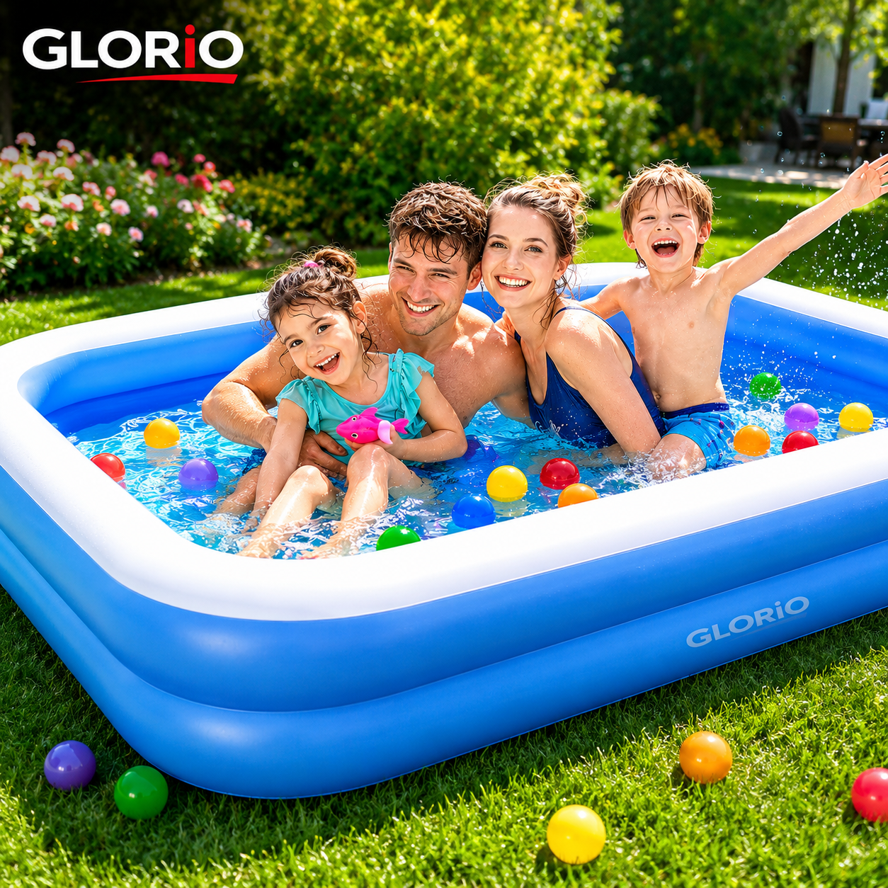 Piscină Gonflabilă GLORIO 200x150x50 cm – Distracție de Vară pentru Copii + CADOU BOXA CU BLUETHOOT Glorio