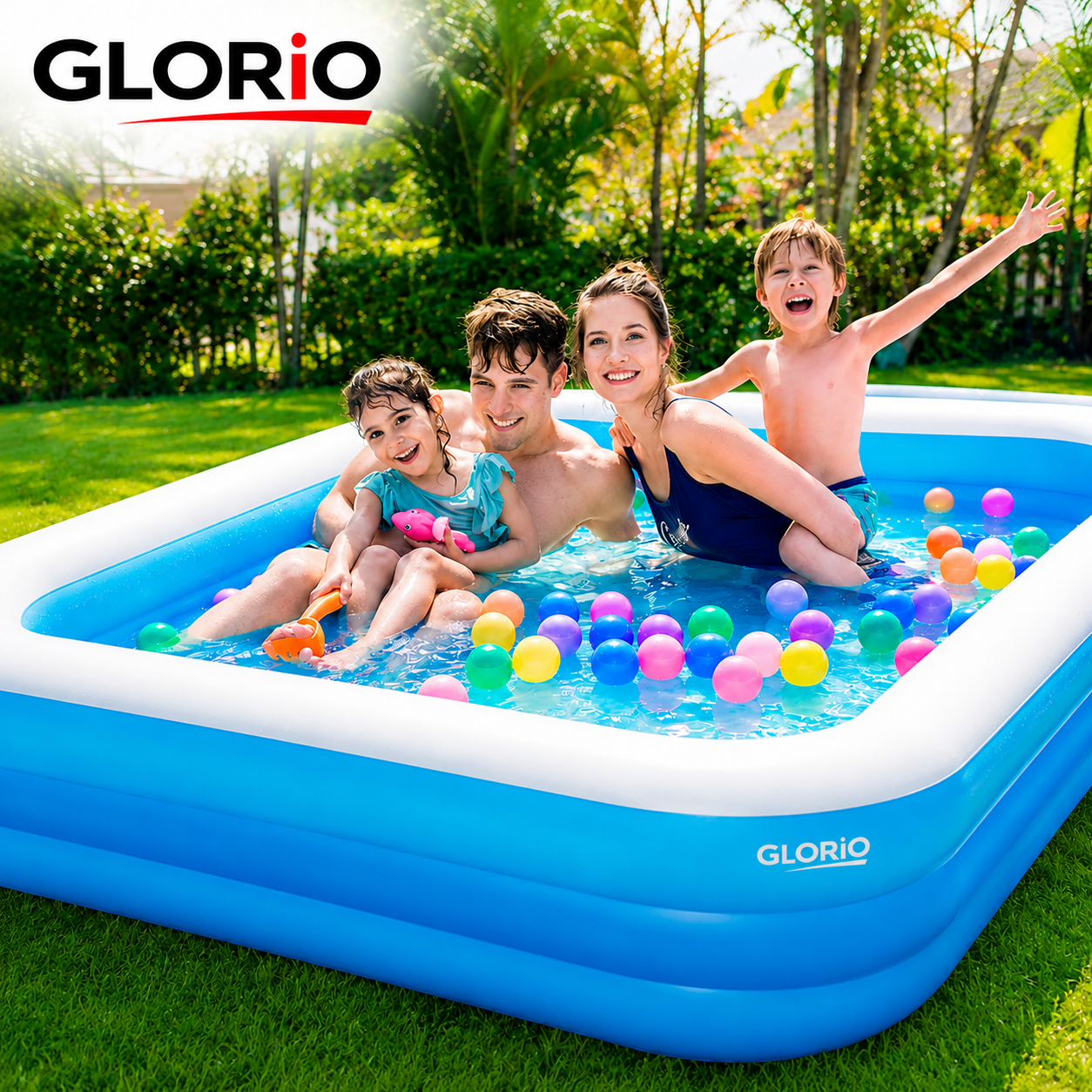 Piscină Gonflabilă GLORIO 200x150x50 cm – Distracție de Vară pentru Copii + CADOU BOXA CU BLUETHOOT Glorio