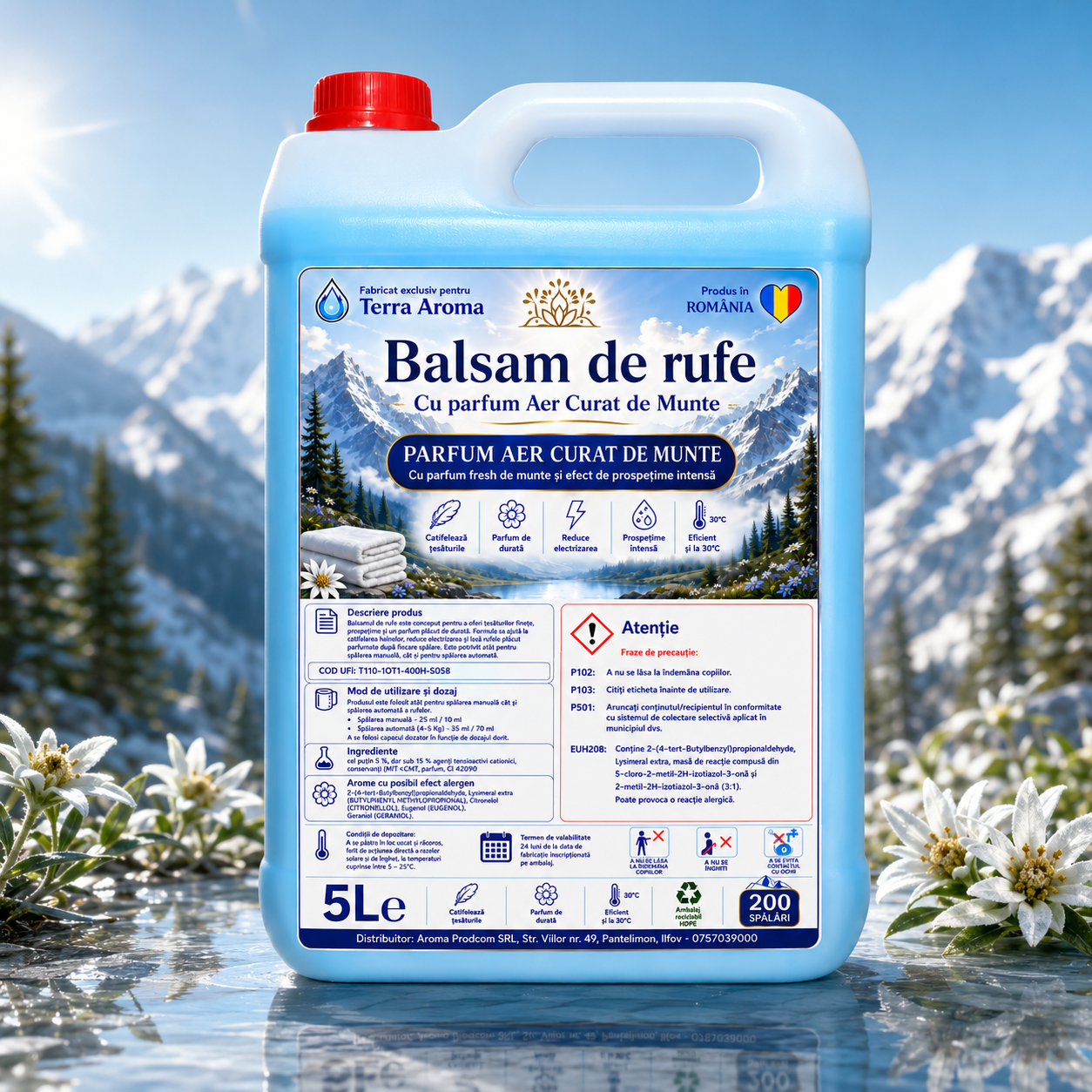 Balsam de Rufe Terra Aroma-  Parfum de Munte - 5L cu 200 Spălări Glorio