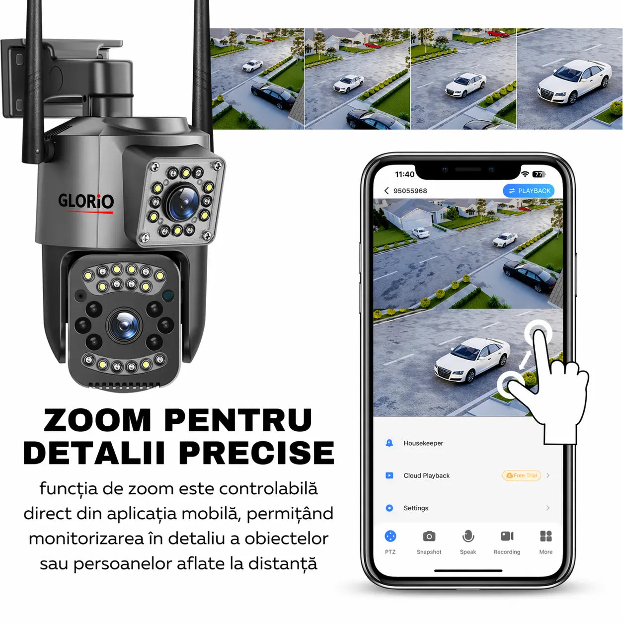 Camere Supraveghere Glorio 8MP 4G – Libertate Totală, Conexiune stabila 4G Glorio.ro