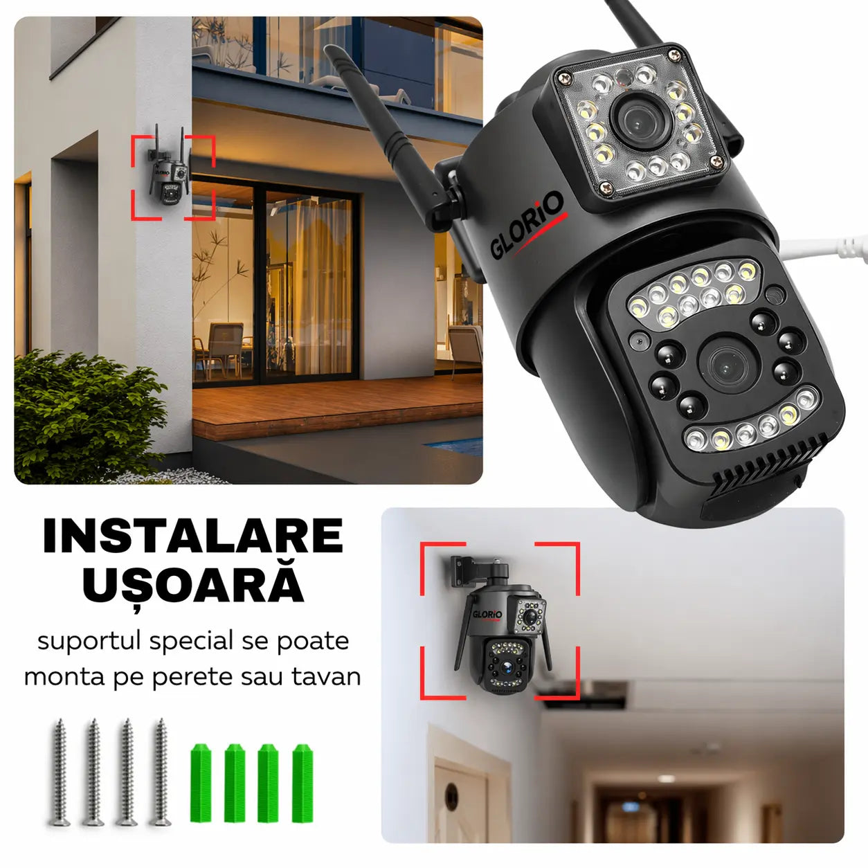 Camere Supraveghere Glorio 8MP 4G – Libertate Totală, Conexiune stabila 4G Glorio.ro