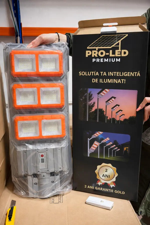 Pachet 2x Lampi Solare Stradale PREMIUM LED 3000W Glorio