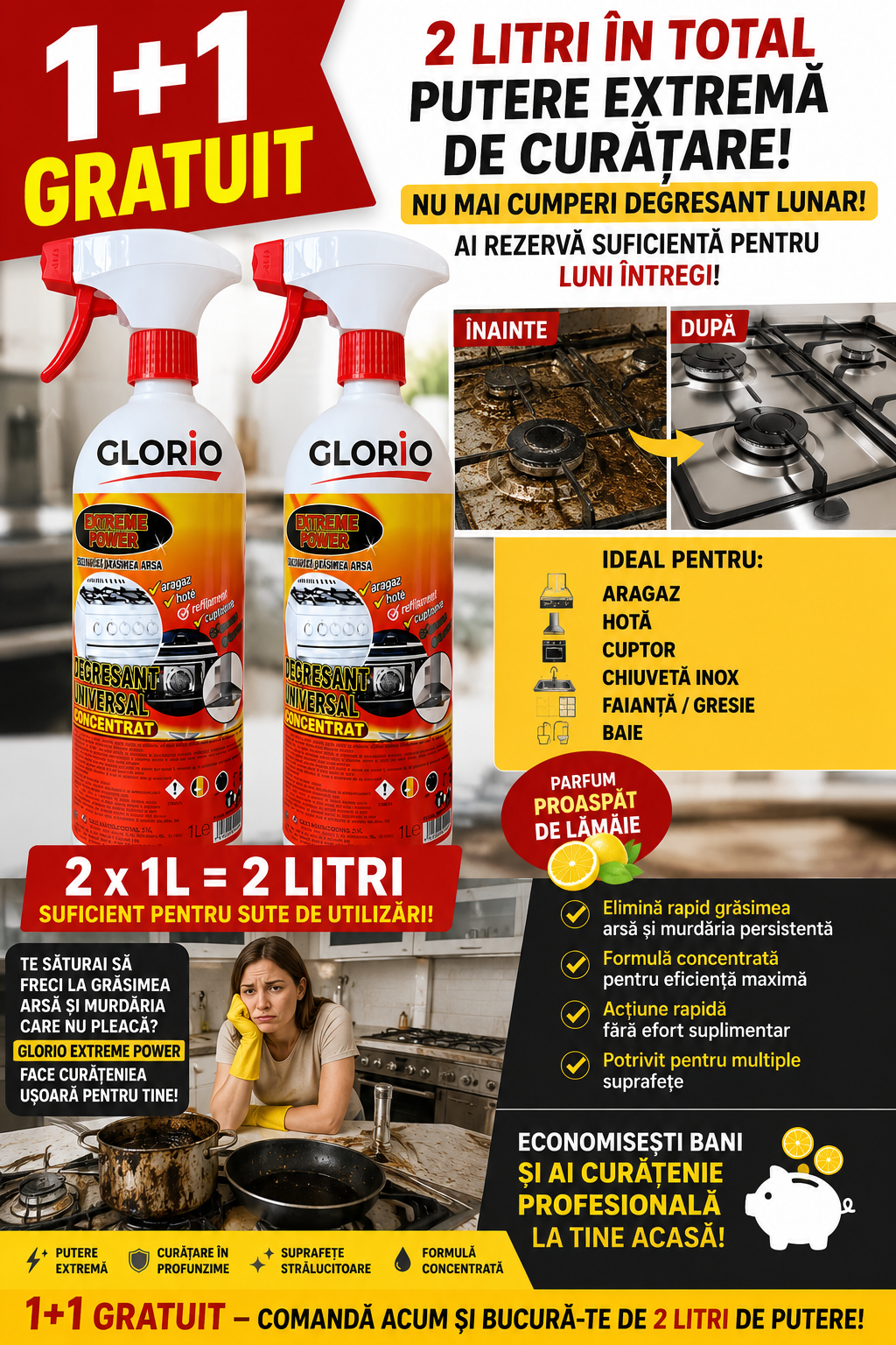 Degresant Universal Glorio™ Forte 1+1 GRATUIT Glorio