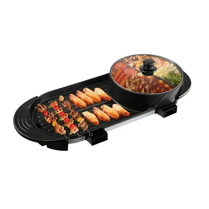 Plită Electrică 2în1 RAF R5413 1800 W, 2.5 L capacitate, cu capac, 160℃-220℃, 70x25x10 cm Glorio