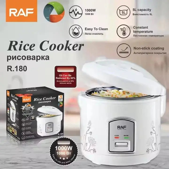 Oala electrica pentru gatit cu aburi rice cooker, RAF R180, 1000 W, 5 L, gatit/incalzit, 23x29 cm Glorio