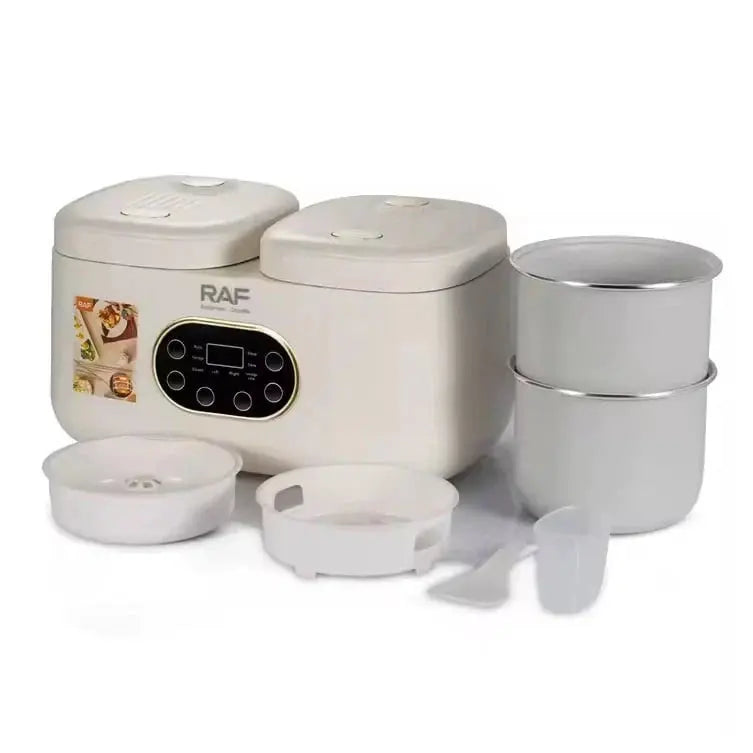Aparat electric multifunctional rice cooker, RAF R5419, 800W, 4L, 14 functii, 2 compartimente Glorio