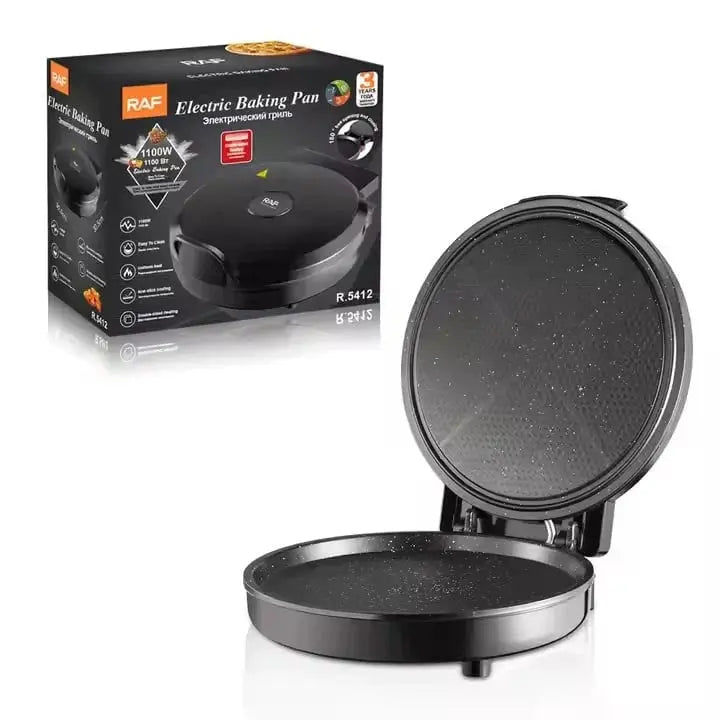 Aparat pentru preparat pizza, RAF R5412, 1100W, termostat reglabil, diametru 30 cm Glorio