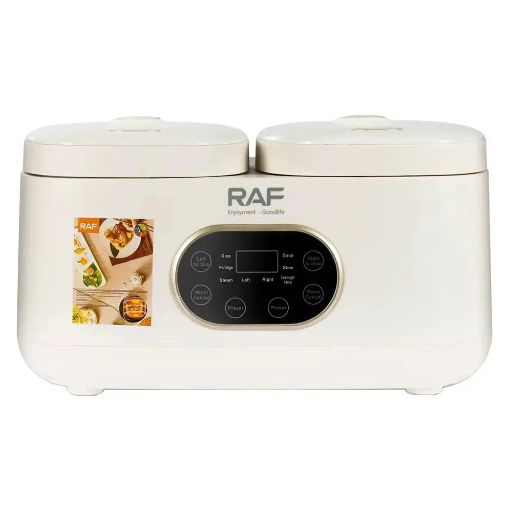 Aparat electric multifunctional rice cooker, RAF R5419, 800W, 4L, 14 functii, 2 compartimente Glorio