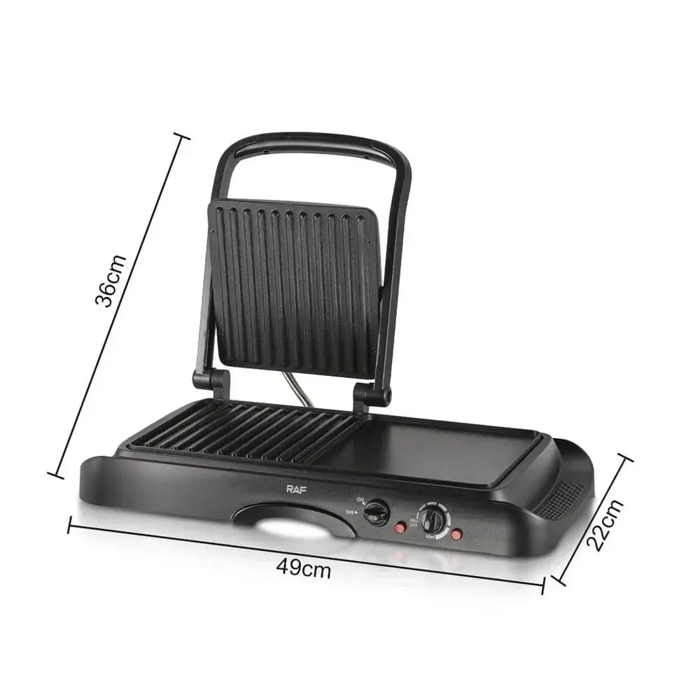 Grill Electric 2 în 1, RAF R2695, 1600W, Grill și Dublu Grill, Material Antiaderent, 49x22x36 cm Glorio