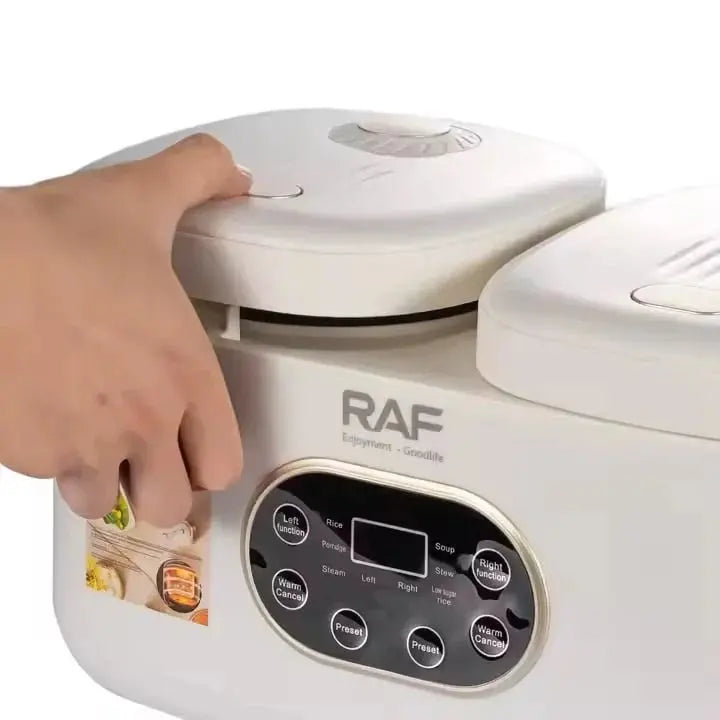 Aparat electric multifunctional rice cooker, RAF R5419, 800W, 4L, 14 functii, 2 compartimente Glorio