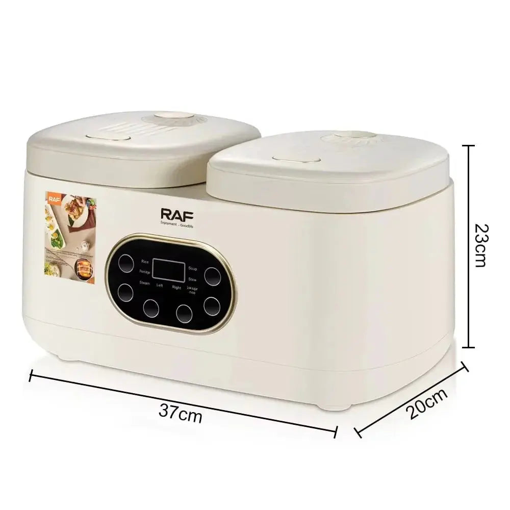 Aparat electric multifunctional rice cooker, RAF R5419, 800W, 4L, 14 functii, 2 compartimente Glorio