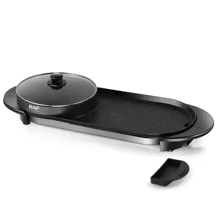 Plită Electrică 2în1 RAF R5413 1800 W, 2.5 L capacitate, cu capac, 160℃-220℃, 70x25x10 cm Glorio