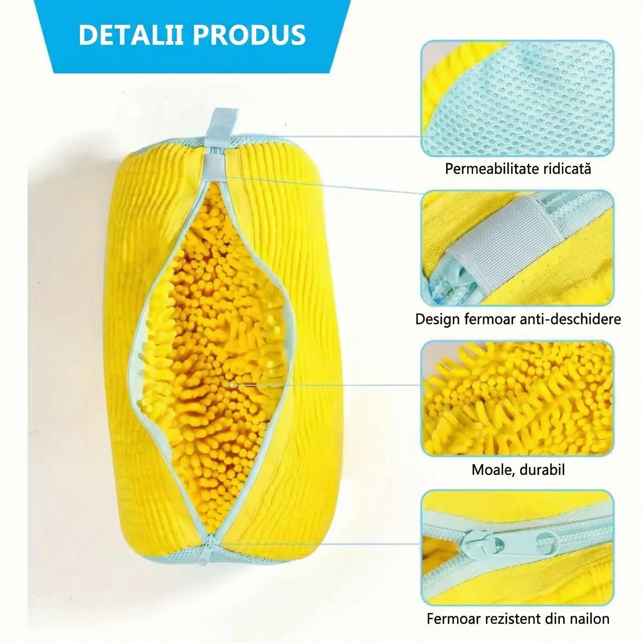 Sac de Protecție pentru Spălat Încălțăminte la Mașină, 39x19 cm, Material Rezistent, Cârlig pentru Uscare Glorio