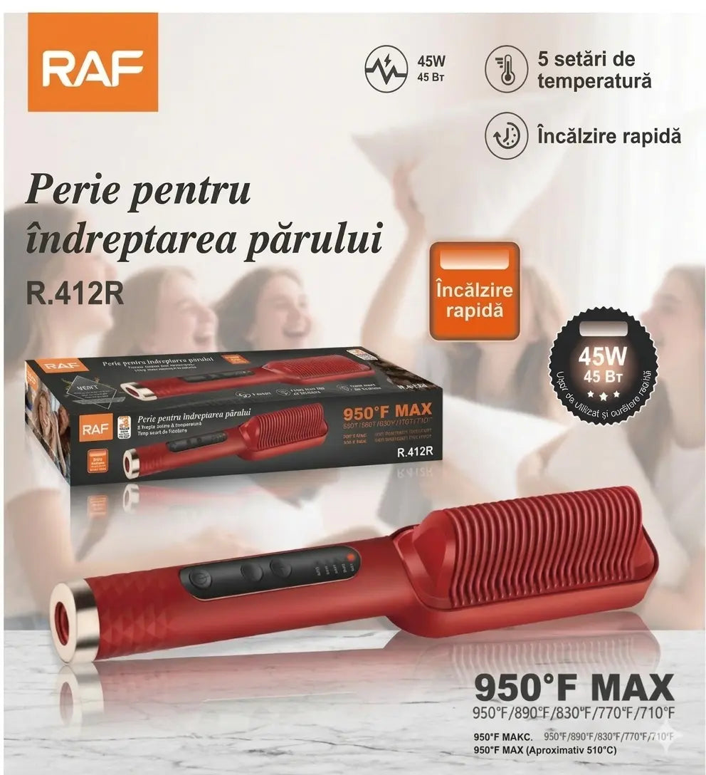 Peria Electrică Profesională RAF R.412H – Îndreptare și Strălucire dintr-o Singură Mișcare Glorio