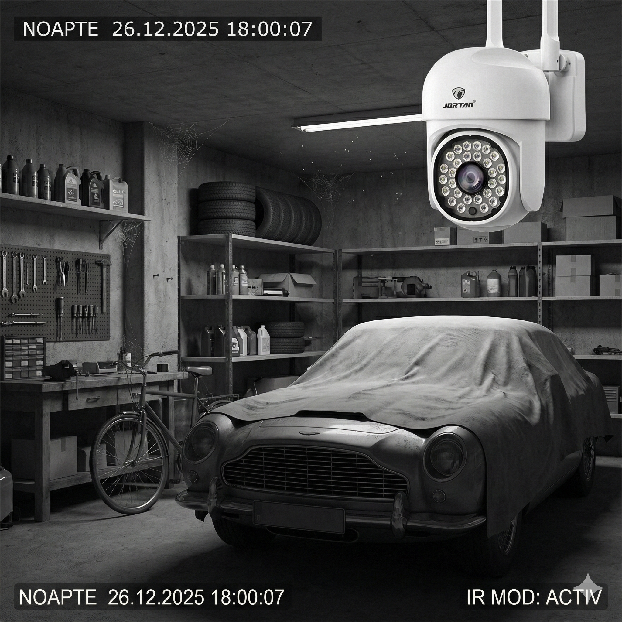 Set 8 Camere Wifi Jortan 8161QJ, 2 Megapixeli, 28 PIR LED, Night Vision, Smart Tracking Glorio