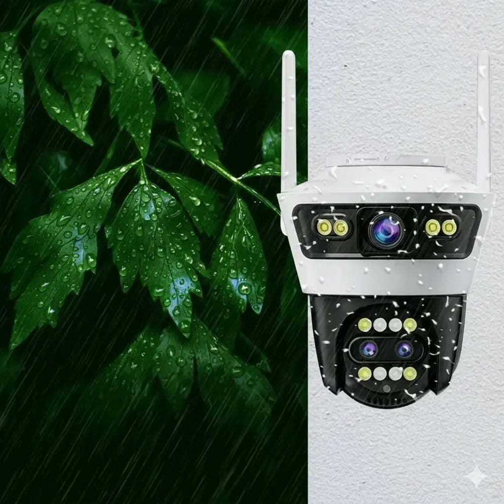 Camera de Supraveghere cu 3 Lentile, PTZ 355°, Jortan JT-5, WiFi, IP66, HD, 9 MP, 1920 x 1080 pixeli ,Aplicatie Yoosee + Card 32GB CADOU Glorio.ro