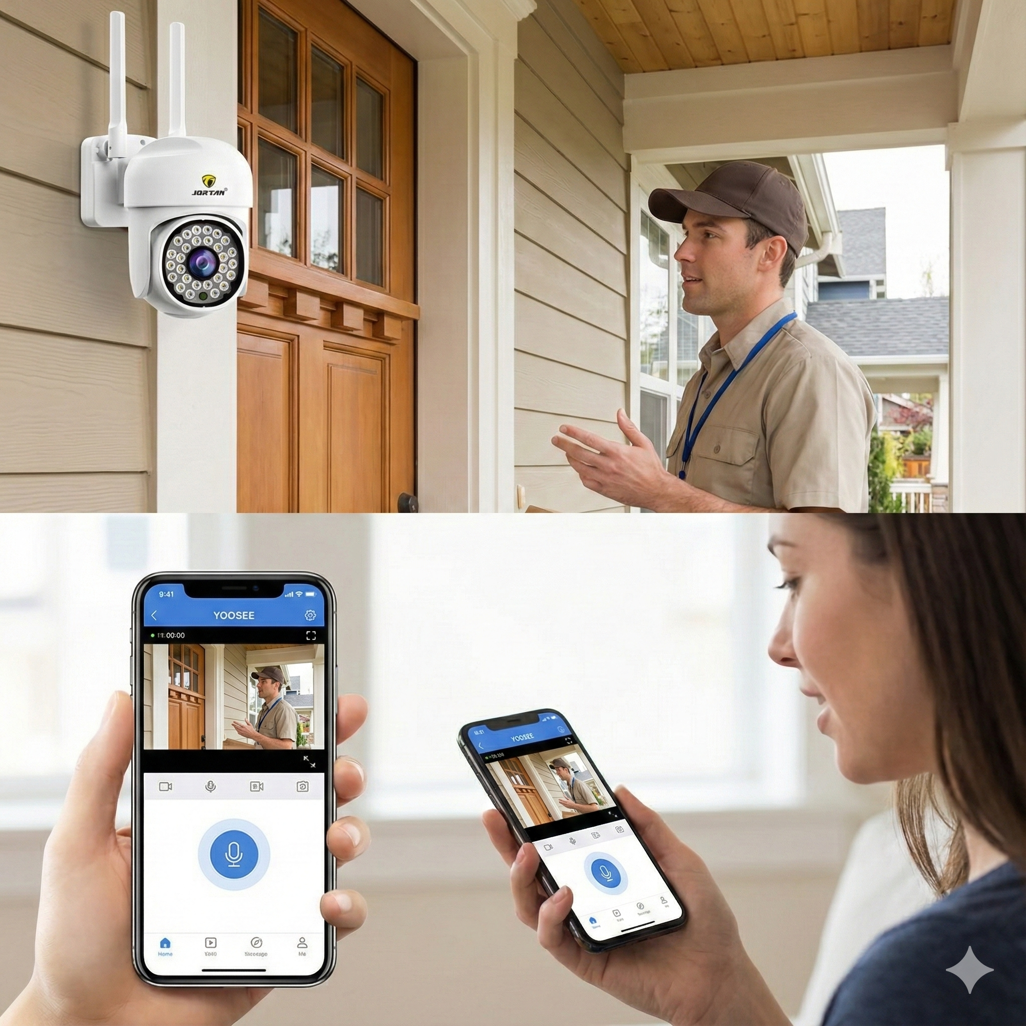 Set 8 Camere Wifi Jortan 8161QJ, 2 Megapixeli, 28 PIR LED, Night Vision, Smart Tracking Glorio