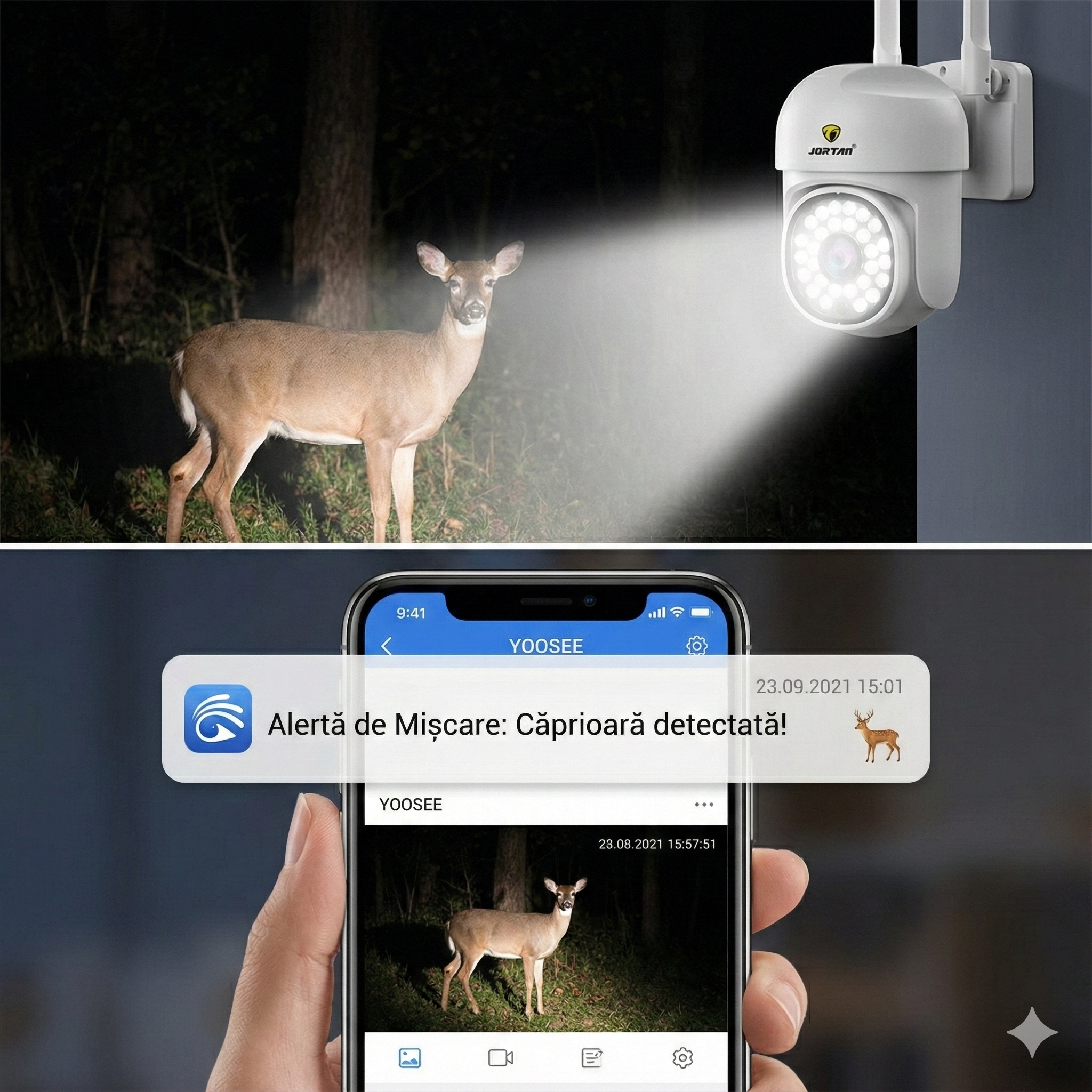 Set 8 Camere Wifi Jortan 8161QJ, 2 Megapixeli, 28 PIR LED, Night Vision, Smart Tracking Glorio