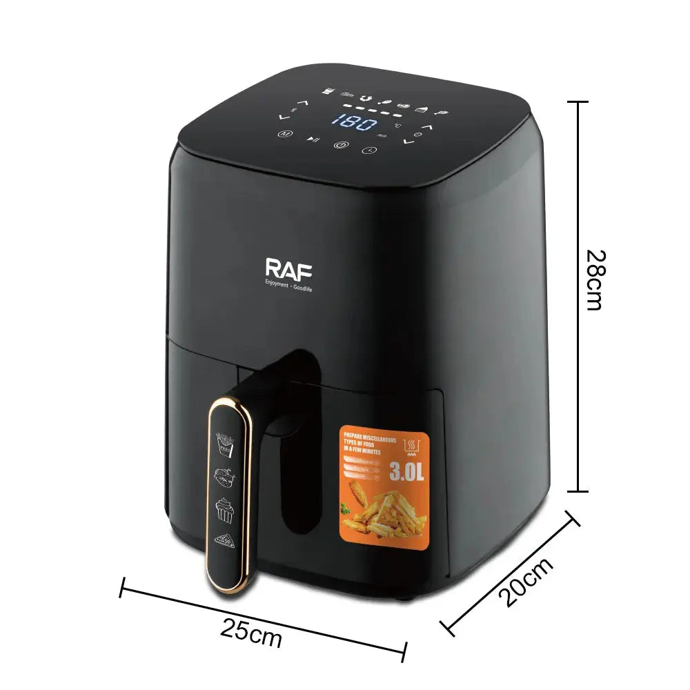 Friteuza Air Fryer RAF R5362 cu aer cald, fără ulei – Capacitate 3L, Control Digital, 1300W Glorio