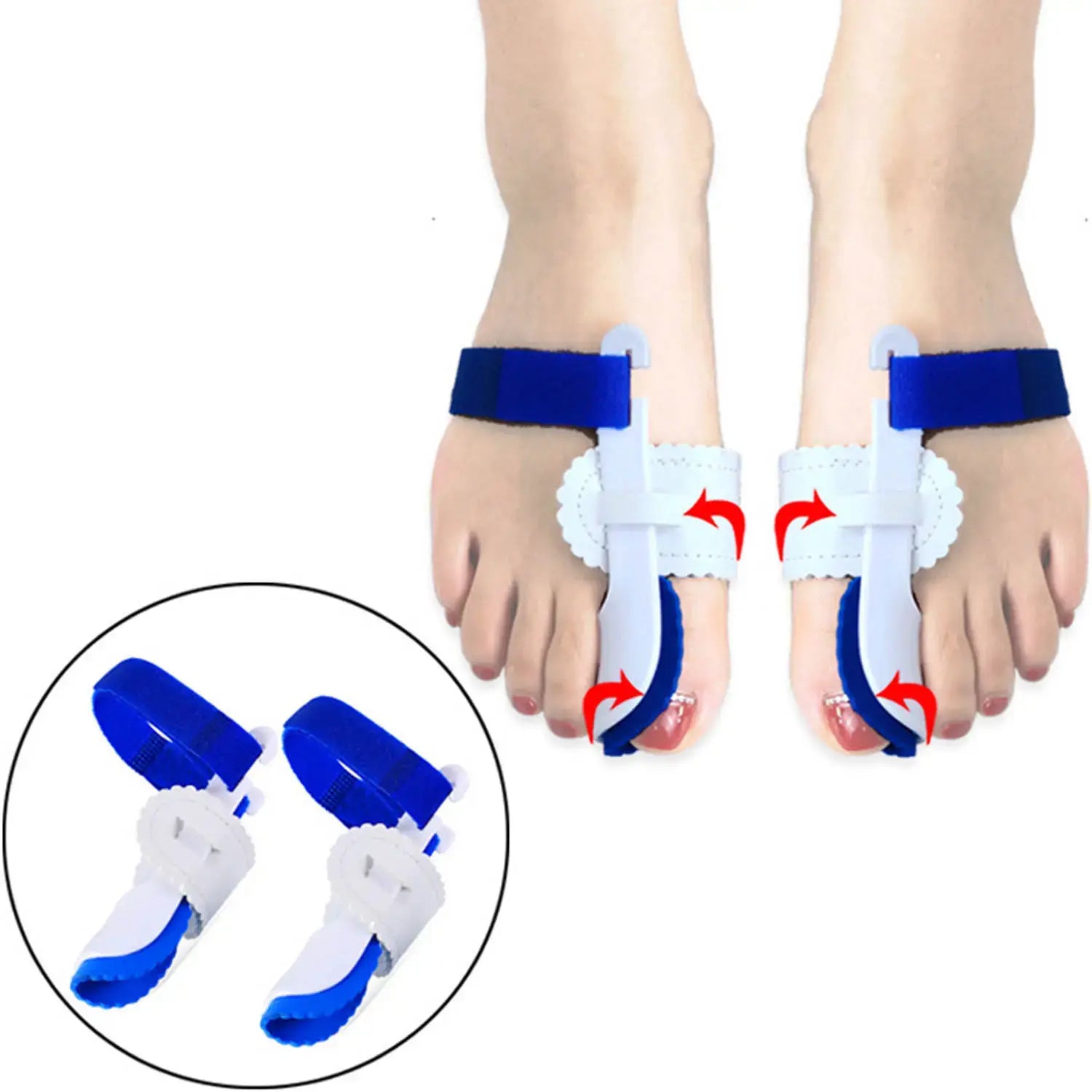 OFERTA 1+1 GRATIS: Orteza corectoare Pro Mont A pentru utilizare nocturna alb-albastru Doimeseriasi.ro