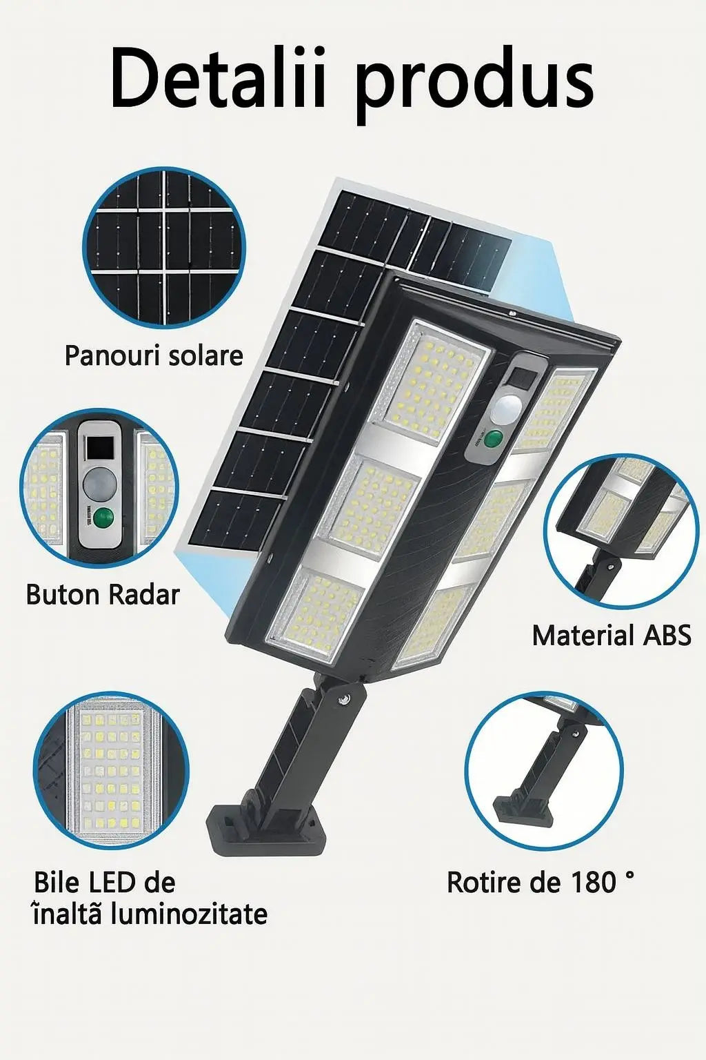 1+1 GRATIS Lampa Solara Puterinca LED 210 Cu Senzor De Miscare Si Telecomanda Iluminare Puternica, Fara Facturi La Curent Neamtul.ro