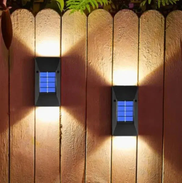 Set 2 Lampi Solare De Perete, 6 LED-uri Puternice si Senzor Crepuscular, Rezistente la Intemperii Doimeseriasi.ro