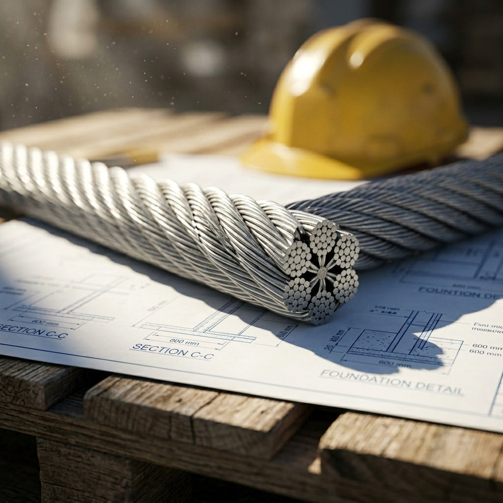Rolă Cablu Oțel Zincat 5mm, Lungime 100m, Structură 6x6 cu Inimă Textilă, Ancorare Pompe și Uz General, Argintiu Glorio