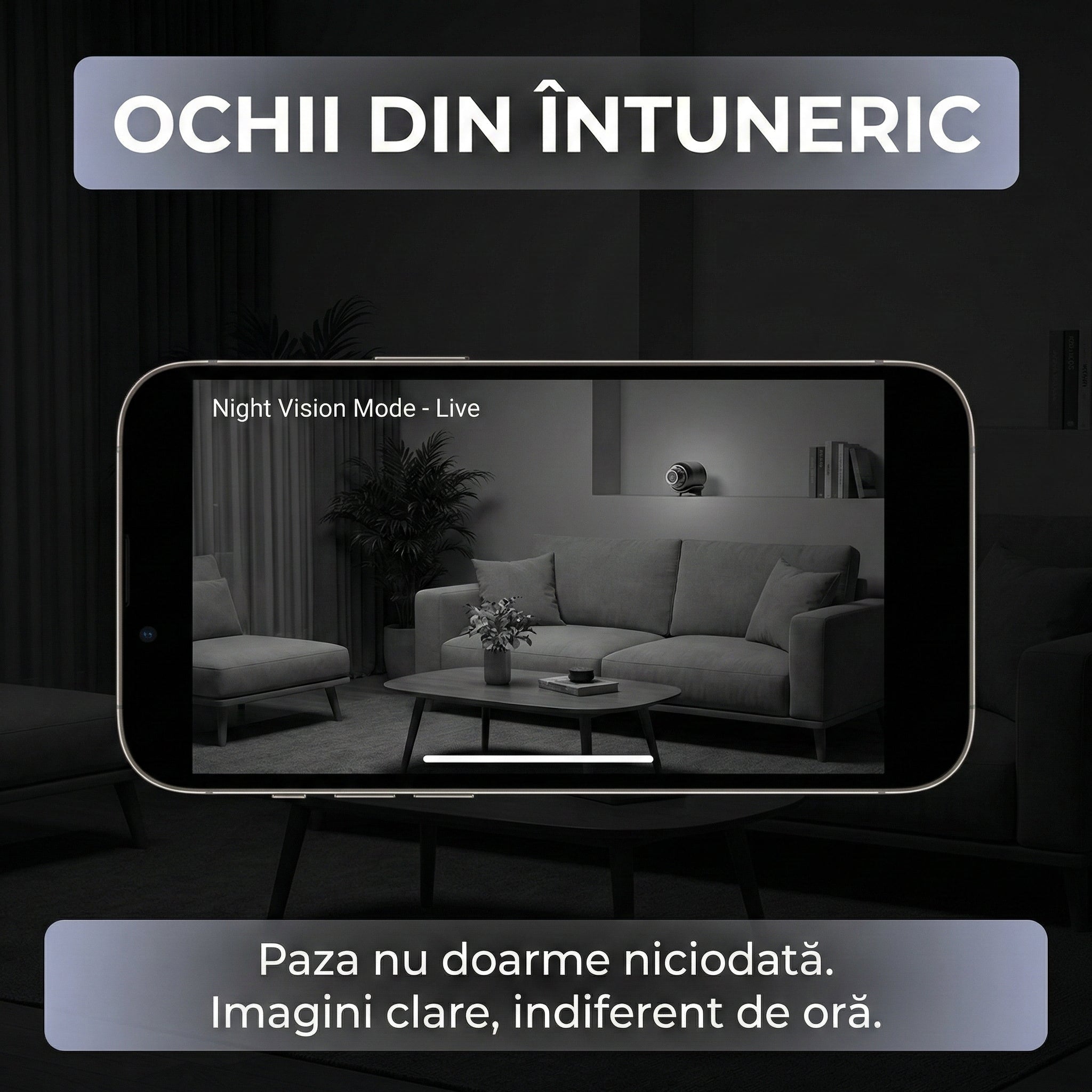 Mini Cameră de Supraveghere WiFi X5, Full HD 1080p, Night Vision, Audio-Video, Ascultare în Timp Real, Negru Glorio
