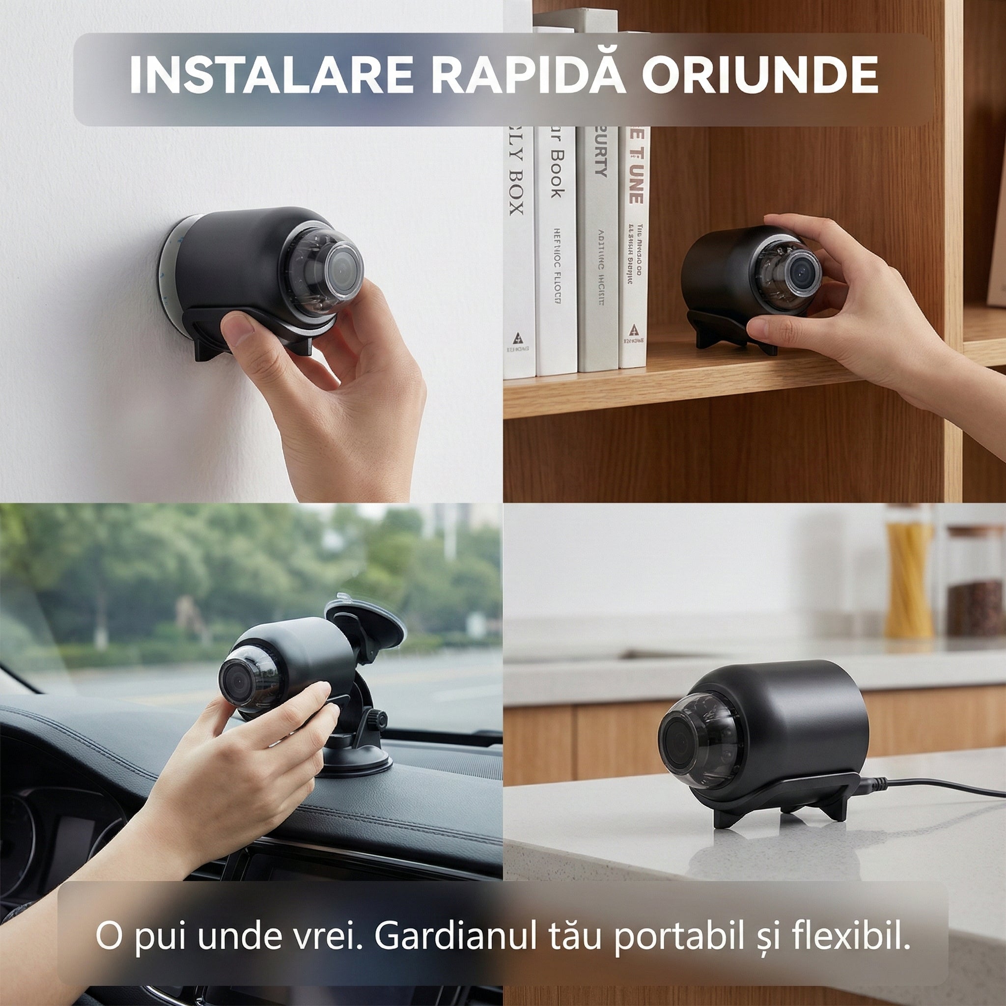 Mini Cameră de Supraveghere WiFi X5, Full HD 1080p, Night Vision, Audio-Video, Ascultare în Timp Real, Negru Glorio