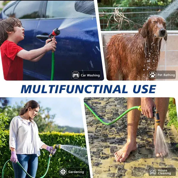 Furtun Profesional De Gradina, 15 m Lungime, Cu Pistol De Stropit, Rezistent La Intemperii si Raze UV, Flexibil Doimeseriasi.ro